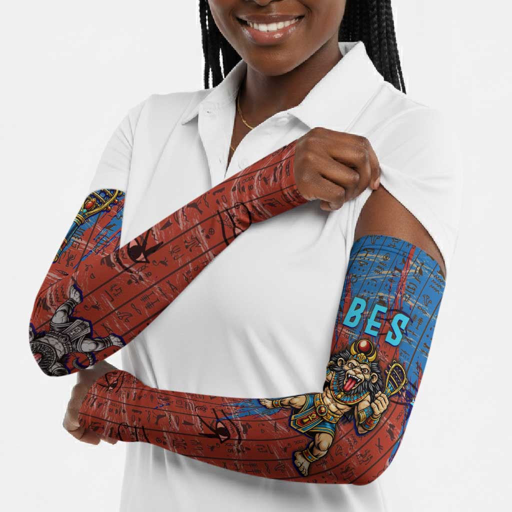 Bes Arm Sleeves Ancient Egyptian Hieroglyphs and Sacred Symbols Ancient Myth - African Pride
