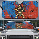 Bes Auto Sun Shade Ancient Egyptian Hieroglyphs and Sacred Symbols Ancient Myth - African Pride