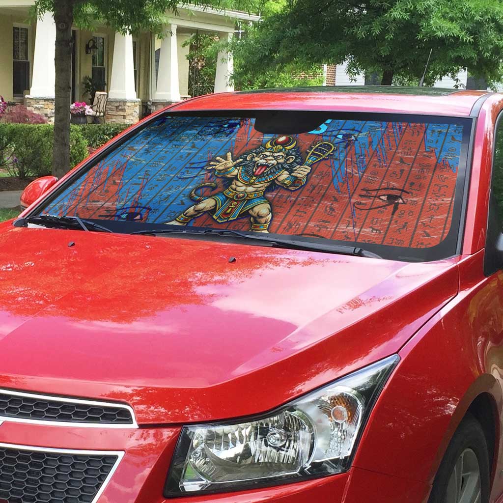 Bes Auto Sun Shade Ancient Egyptian Hieroglyphs and Sacred Symbols Ancient Myth - African Pride