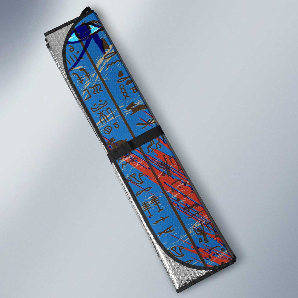 Bes Auto Sun Shade Ancient Egyptian Hieroglyphs and Sacred Symbols Ancient Myth - African Pride