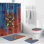 Bes Bathroom Set Ancient Egyptian Hieroglyphs and Sacred Symbols Ancient Myth - African Pride