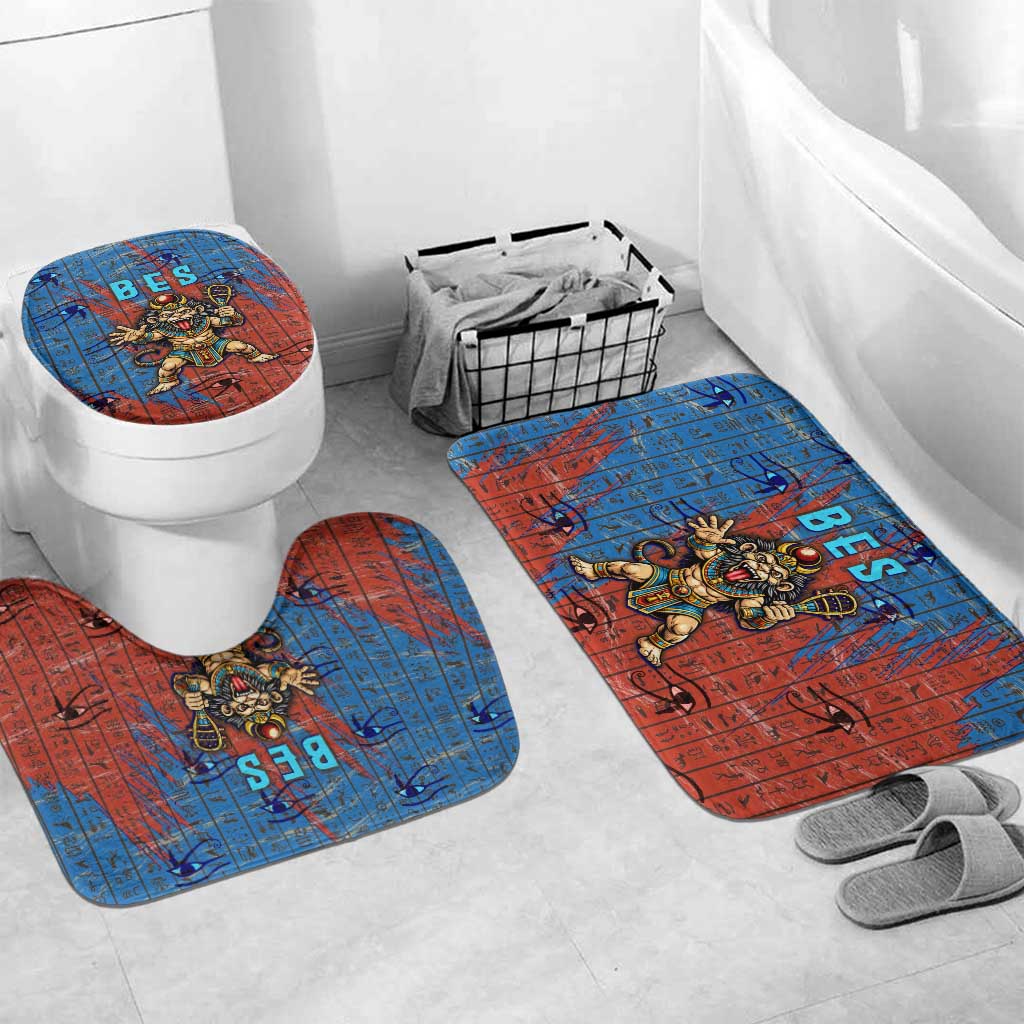 Bes Bathroom Set Ancient Egyptian Hieroglyphs and Sacred Symbols Ancient Myth - African Pride