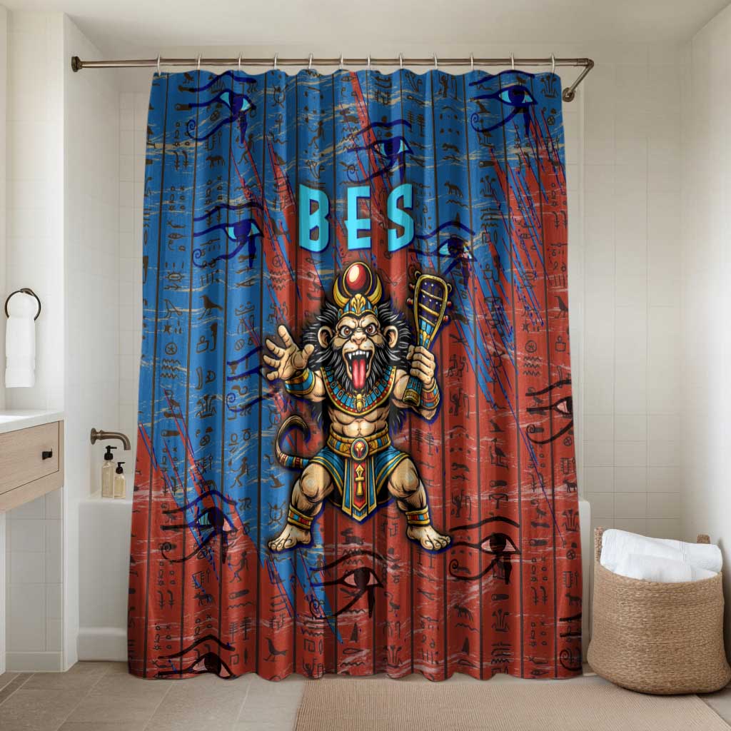 Bes Bathroom Set Ancient Egyptian Hieroglyphs and Sacred Symbols Ancient Myth - African Pride