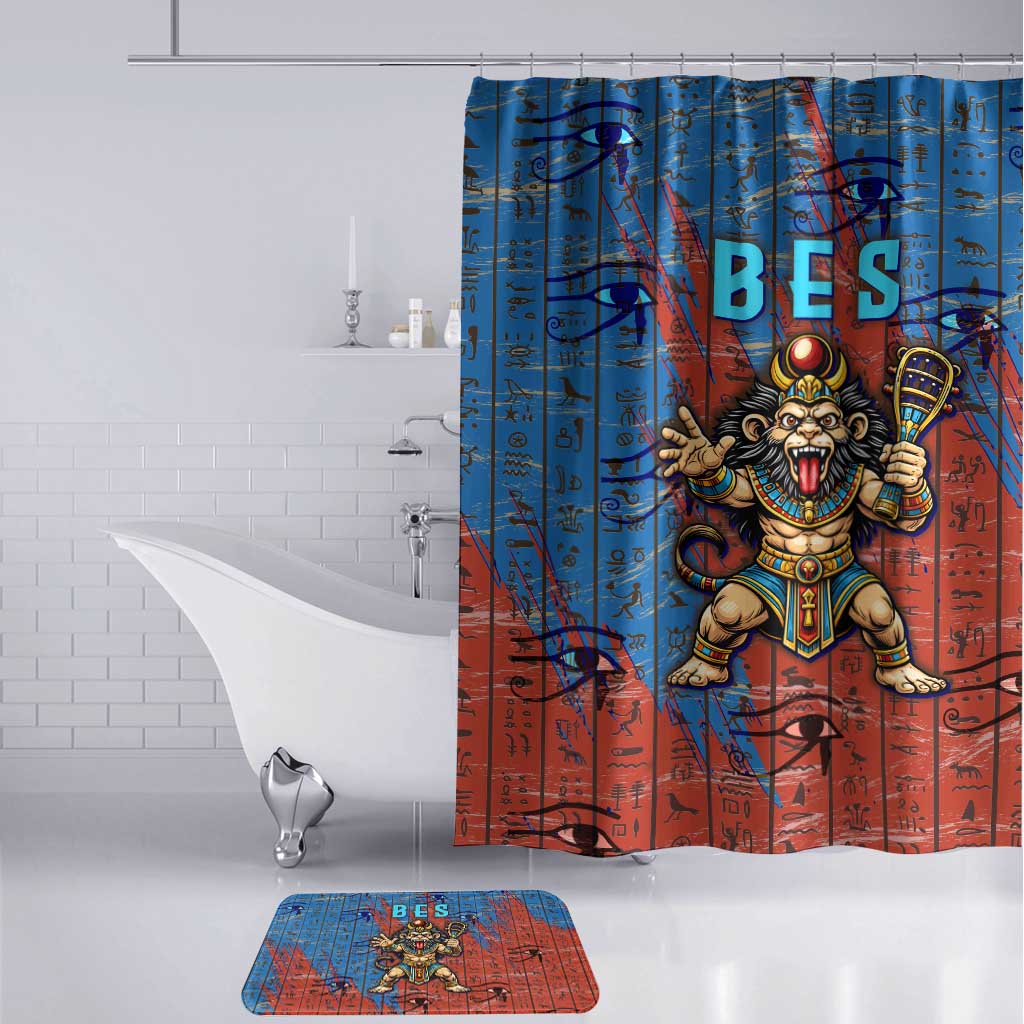 Bes Bathroom Set Ancient Egyptian Hieroglyphs and Sacred Symbols Ancient Myth - African Pride