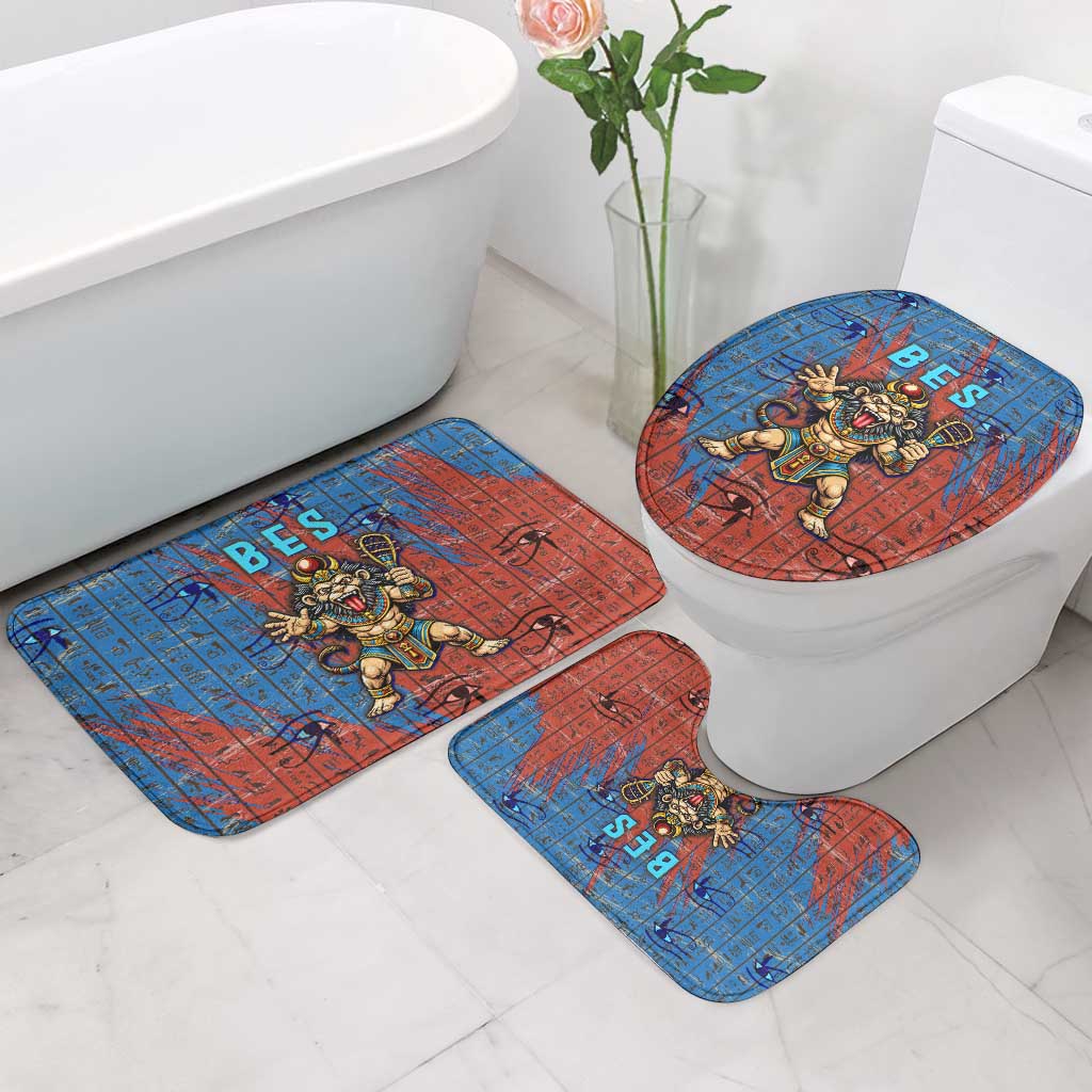 Bes Bathroom Set Ancient Egyptian Hieroglyphs and Sacred Symbols Ancient Myth - African Pride