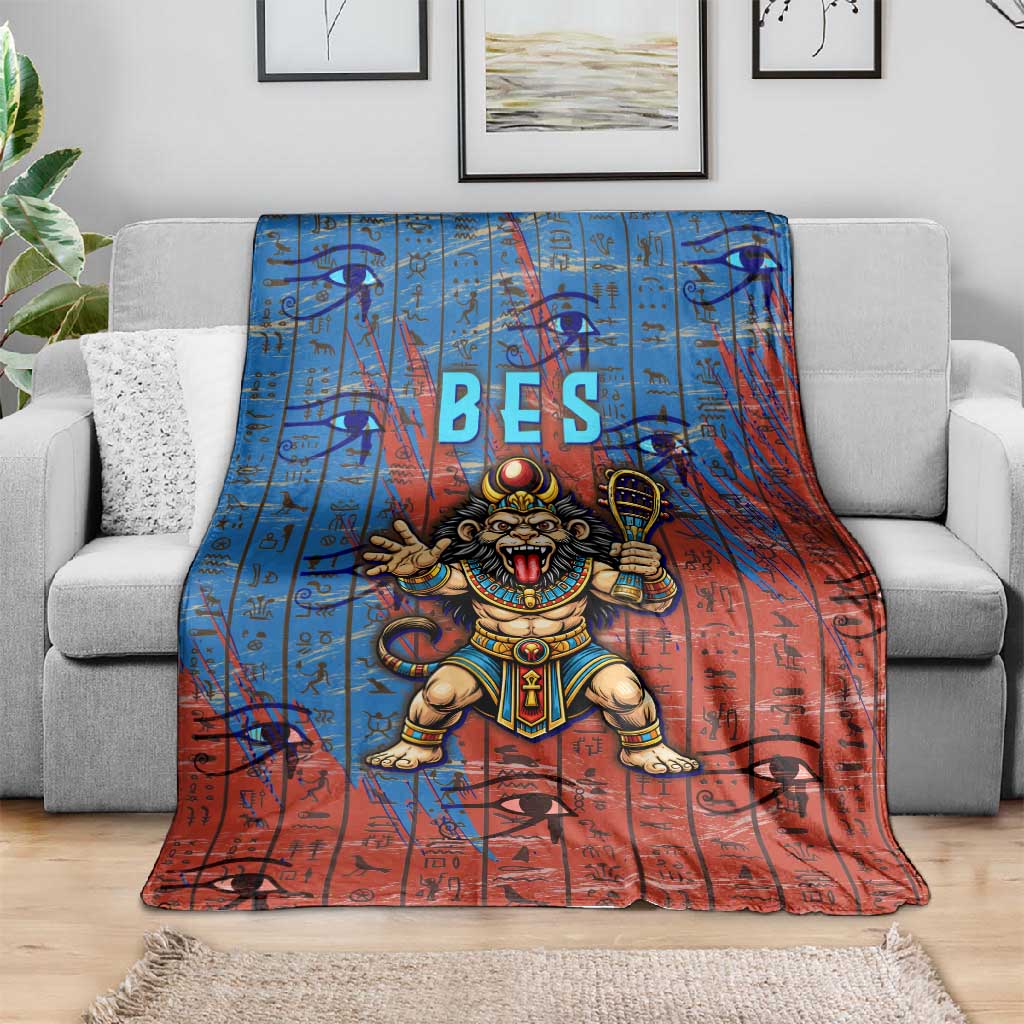 Bes Blanket Ancient Egyptian Hieroglyphs and Sacred Symbols Ancient Myth - African Pride