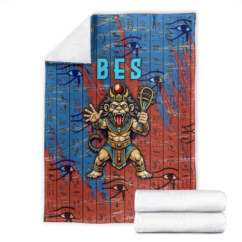 Bes Blanket Ancient Egyptian Hieroglyphs and Sacred Symbols Ancient Myth - African Pride