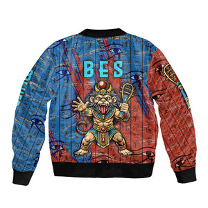 Bes Bomber Jacket Ancient Egyptian Hieroglyphs and Sacred Symbols Ancient Myth - African Pride