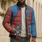 Bes Bomber Puffer Jacket Ancient Egyptian Hieroglyphs and Sacred Symbols Ancient Myth - African Pride