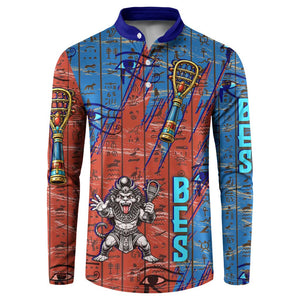 Bes Button Sweatshirt Ancient Egyptian Hieroglyphs and Sacred Symbols Ancient Myth