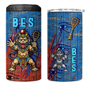 Bes 4 in 1 Can Cooler Tumbler Ancient Egyptian Hieroglyphs and Sacred Symbols Ancient Myth - African Pride