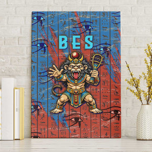 Bes Canvas Wall Art Ancient Egyptian Hieroglyphs and Sacred Symbols Ancient Myth - African Pride