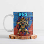 Bes Ceramic Mug Ancient Egyptian Hieroglyphs and Sacred Symbols Ancient Myth - African Pride