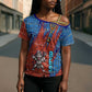 Bes Cross Shoulder Shirt Ancient Egyptian Hieroglyphs and Sacred Symbols Ancient Myth - African Pride