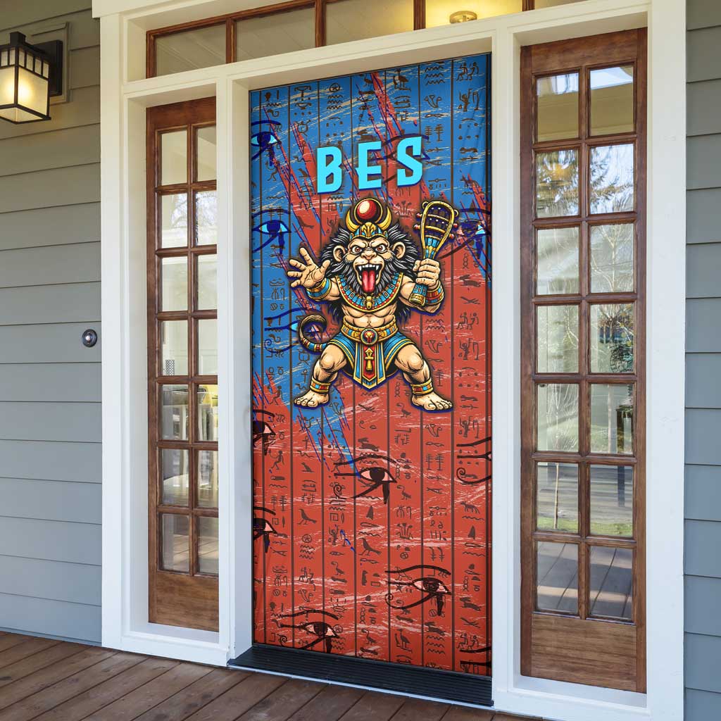 Bes Door Cover Ancient Egyptian Hieroglyphs and Sacred Symbols Ancient Myth - African Pride