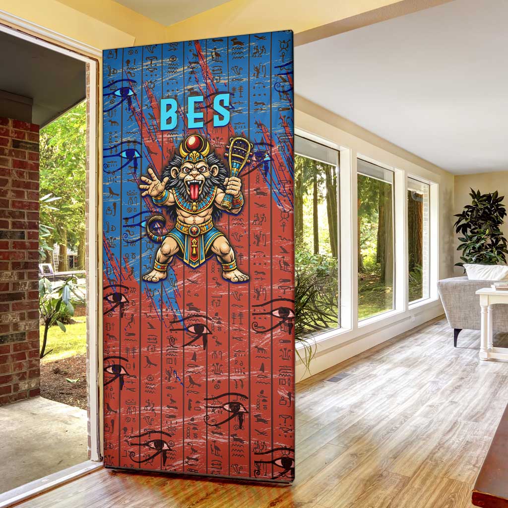 Bes Door Cover Ancient Egyptian Hieroglyphs and Sacred Symbols Ancient Myth - African Pride