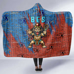 Bes Hooded Blanket Ancient Egyptian Hieroglyphs and Sacred Symbols Ancient Myth - African Pride