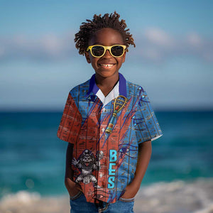 Bes Kid Hawaiian Shirt Ancient Egyptian Hieroglyphs and Sacred Symbols Ancient Myth - African Pride