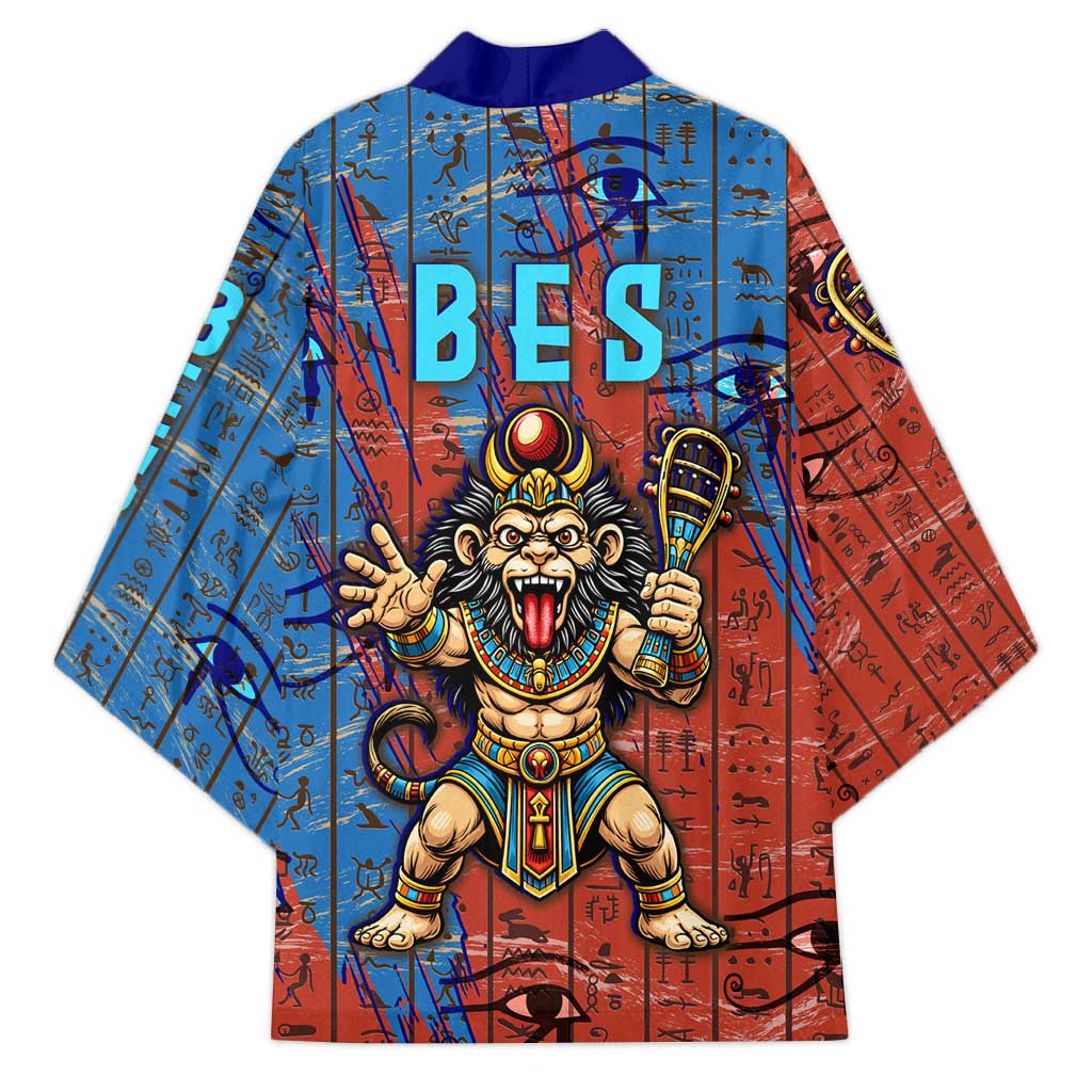 Bes Kimono Ancient Egyptian Hieroglyphs and Sacred Symbols Ancient Myth - African Pride