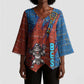 Bes Kimono Sleeve Blouse Ancient Egyptian Hieroglyphs and Sacred Symbols Ancient Myth - African Pride