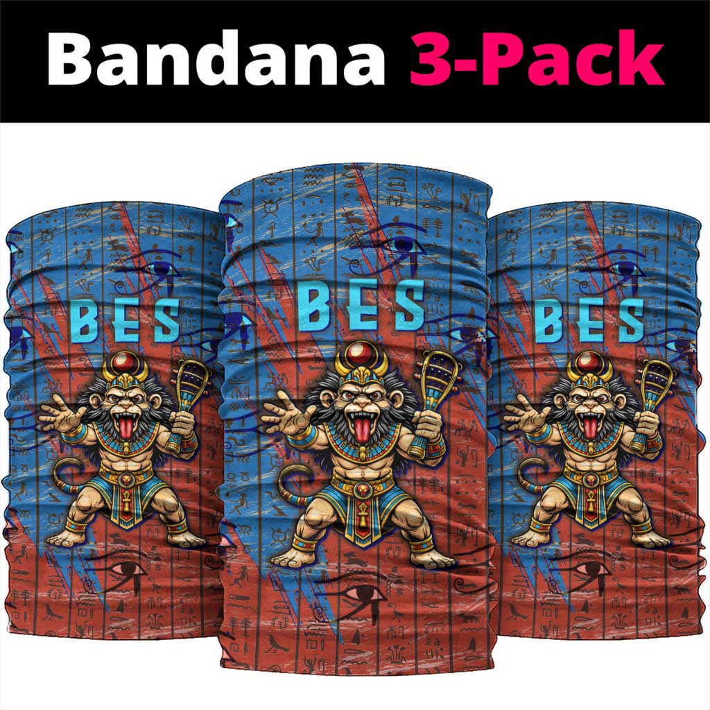 Bes Neck Gaiter Ancient Egyptian Hieroglyphs and Sacred Symbols Ancient Myth - African Pride