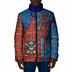 Bes Padded Jacket Ancient Egyptian Hieroglyphs and Sacred Symbols Ancient Myth - African Pride