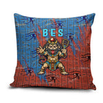Bes Pillow Cover Ancient Egyptian Hieroglyphs and Sacred Symbols Ancient Myth - African Pride