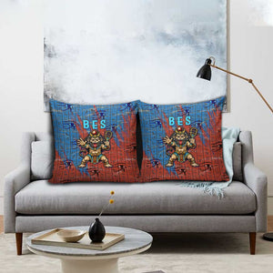 Bes Pillow Cover Ancient Egyptian Hieroglyphs and Sacred Symbols Ancient Myth - African Pride
