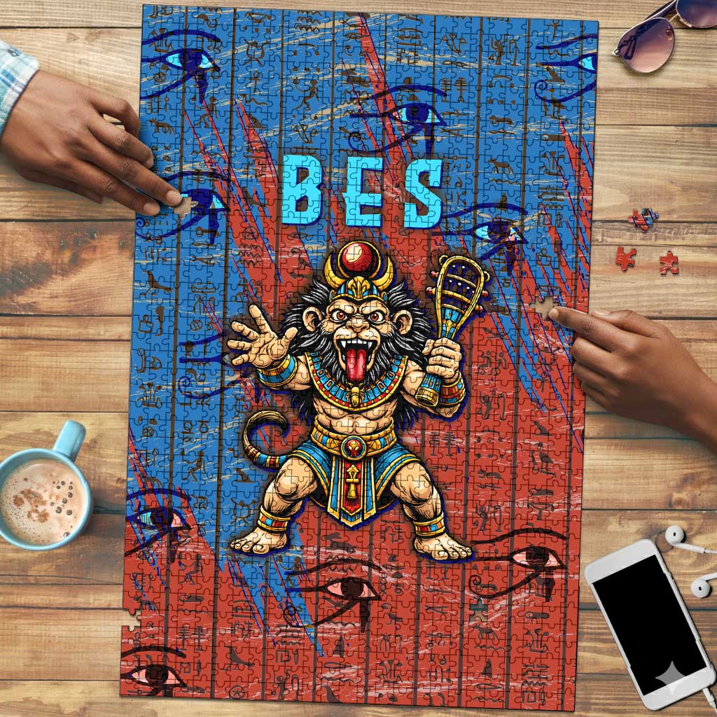 Bes Puzzle Ancient Egyptian Hieroglyphs and Sacred Symbols Ancient Myth - African Pride