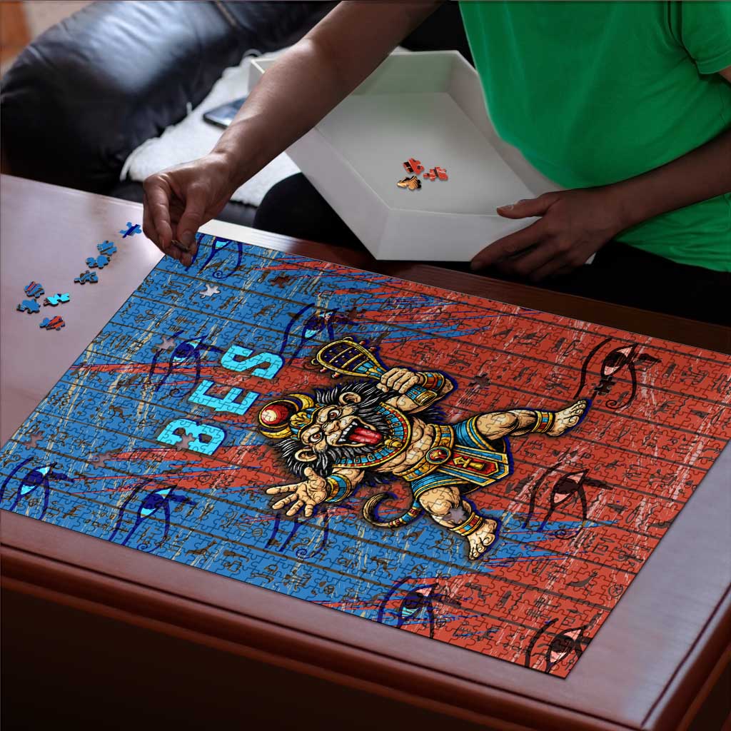 Bes Puzzle Ancient Egyptian Hieroglyphs and Sacred Symbols Ancient Myth - African Pride