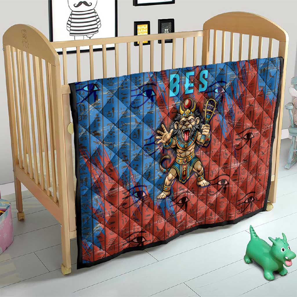 Bes Quilt Ancient Egyptian Hieroglyphs and Sacred Symbols Ancient Myth - African Pride