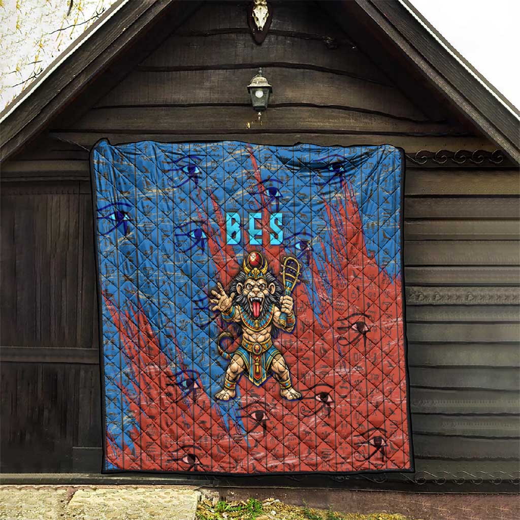Bes Quilt Ancient Egyptian Hieroglyphs and Sacred Symbols Ancient Myth - African Pride