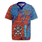 Bes Rugby Jersey Ancient Egyptian Hieroglyphs and Sacred Symbols Ancient Myth - African Pride