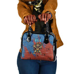 Bes Shoulder Handbag Ancient Egyptian Hieroglyphs and Sacred Symbols Ancient Myth - African Pride