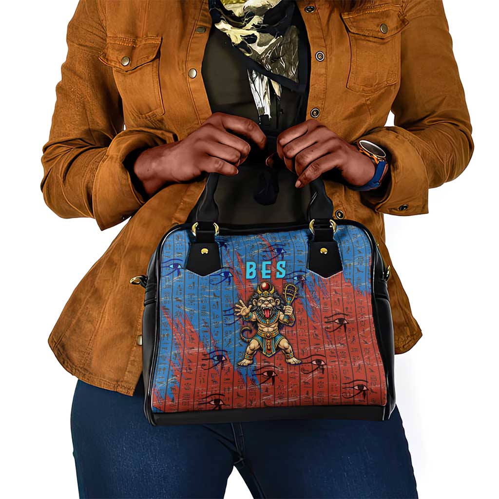 Bes Shoulder Handbag Ancient Egyptian Hieroglyphs and Sacred Symbols Ancient Myth - African Pride