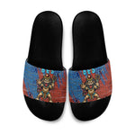 Bes Slide Sandals Ancient Egyptian Hieroglyphs and Sacred Symbols Ancient Myth - African Pride