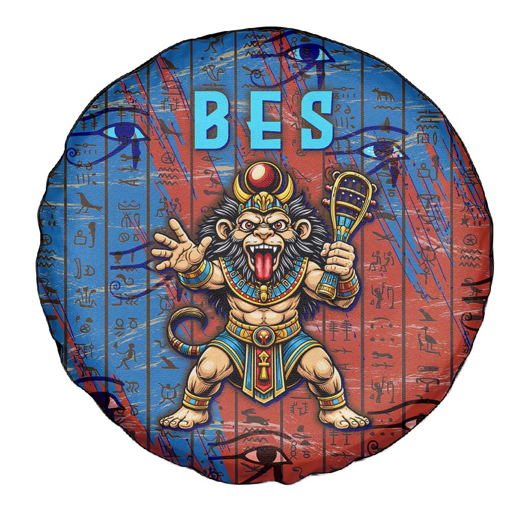 Bes Spare Tire Cover Ancient Egyptian Hieroglyphs and Sacred Symbols Ancient Myth - African Pride
