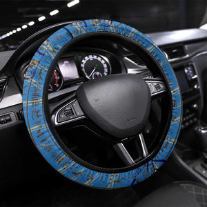 Bes Steering Wheel Cover Ancient Egyptian Hieroglyphs and Sacred Symbols Ancient Myth - African Pride