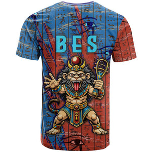 Bes T shirt Ancient Egyptian Hieroglyphs and Sacred Symbols Ancient Myth - African Pride