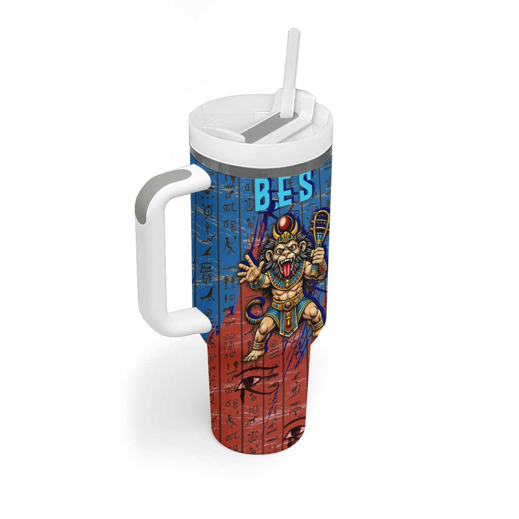 Bes Tumbler With Handle Ancient Egyptian Hieroglyphs and Sacred Symbols Ancient Myth - African Pride