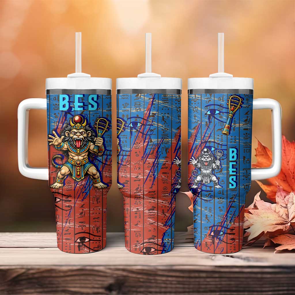 Bes Tumbler With Handle Ancient Egyptian Hieroglyphs and Sacred Symbols Ancient Myth - African Pride