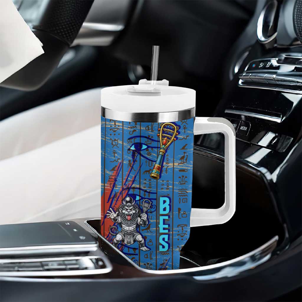 Bes Tumbler With Handle Ancient Egyptian Hieroglyphs and Sacred Symbols Ancient Myth - African Pride