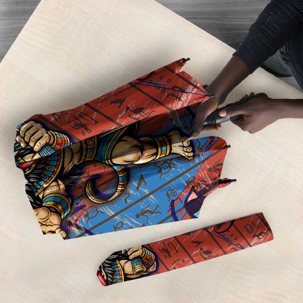Bes Umbrella Ancient Egyptian Hieroglyphs and Sacred Symbols Ancient Myth - African Pride