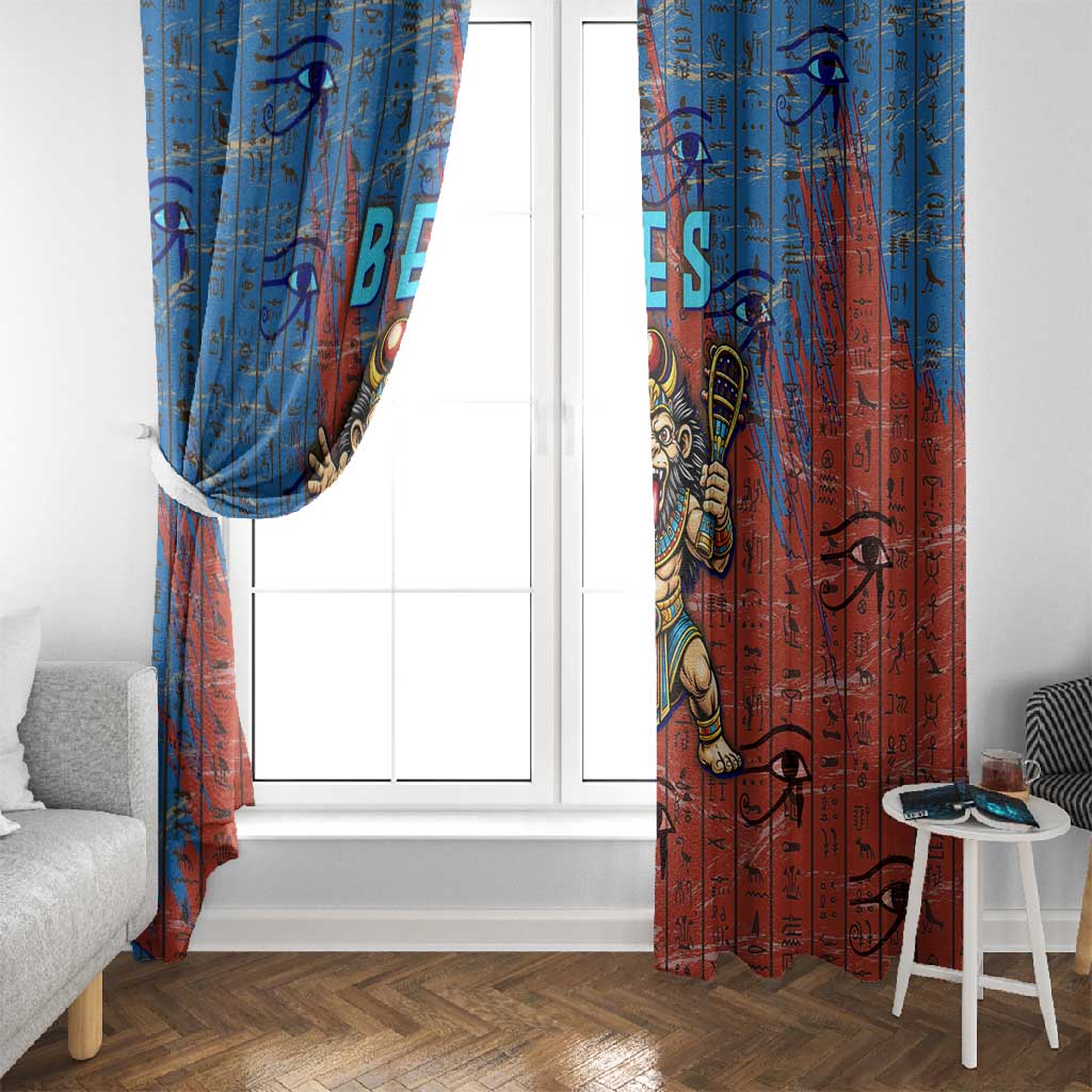 Bes Window Curtain Ancient Egyptian Hieroglyphs and Sacred Symbols Ancient Myth - African Pride
