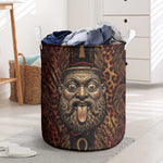 Bes Ancient Egyptian Laundry Basket with Leopard Print Ankh and Eye of Horus Egyptian Deity Tribute - African Pride