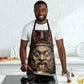 Bes Ancient Egyptian Apron with Leopard Print Ankh and Eye of Horus Egyptian Deity Tribute - African Pride