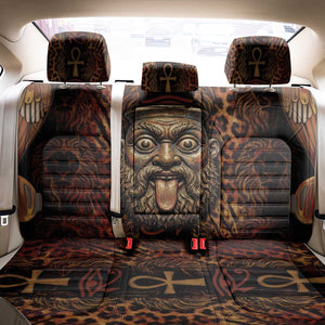 Bes Ancient Egyptian Back Car Seat Cover with Leopard Print Ankh and Eye of Horus Egyptian Deity Tribute - African Pride