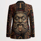 Bes Ancient Egyptian Blazer with Leopard Print Ankh and Eye of Horus Egyptian Deity Tribute - African Pride
