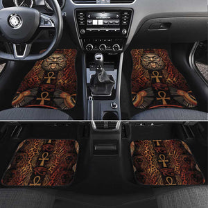 Bes Ancient Egyptian Car Mats with Leopard Print Ankh and Eye of Horus Egyptian Deity Tribute - African Pride