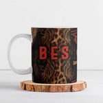 Bes Ancient Egyptian Ceramic Mug with Leopard Print Ankh and Eye of Horus Egyptian Deity Tribute - African Pride